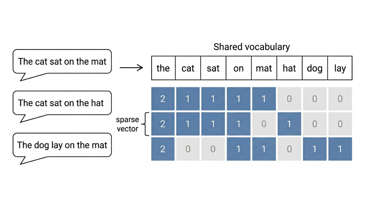 Bag of Words (BoW) - Sparse Vector Example