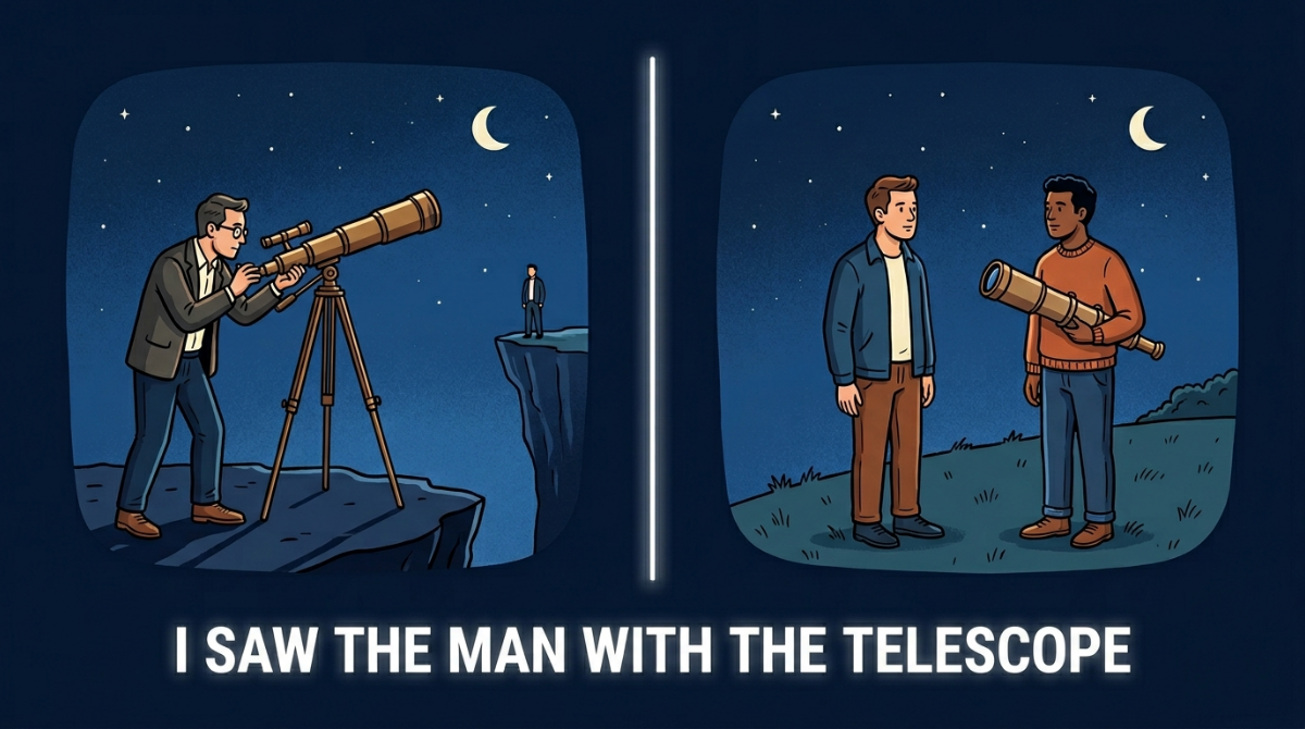 i saw the man with the telescope - NLP