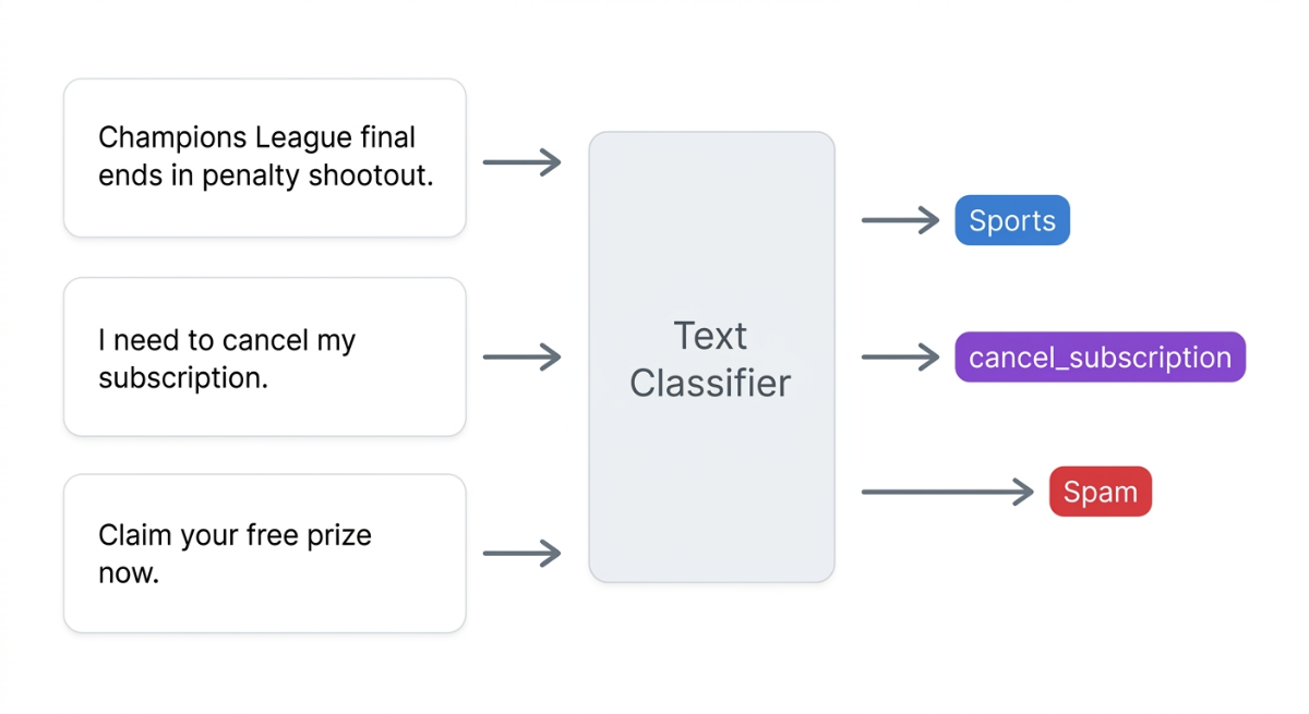 text classification document categorization NLP labels diagram